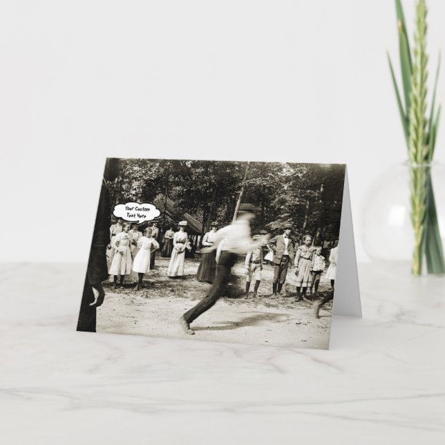 1890s Boy in Motion Running Race Jogging Custom Card (Front)