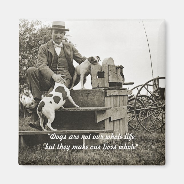 1890's JACK RUSSELL TERRIER DOG MAN LOVE PHOTO Magnet (Front)