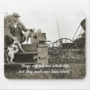 1890's JACK RUSSELL TERRIER DOG MAN LOVE PHOTO Mouse Pad