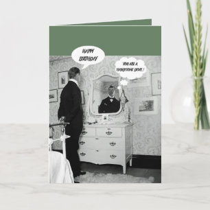 1890'S MIRROR REFLECTION MAN TALKING TO HIMSELF CARD