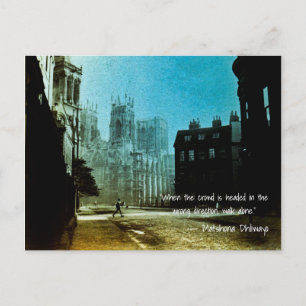 1890's Photo Colorized Walk Alone Quote Man Walk Postcard