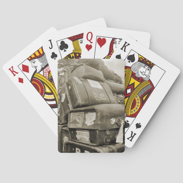 1890's TRAVEL LUGGAGE TEAMSTER WAGON SUITCASE Playing Cards (Back)