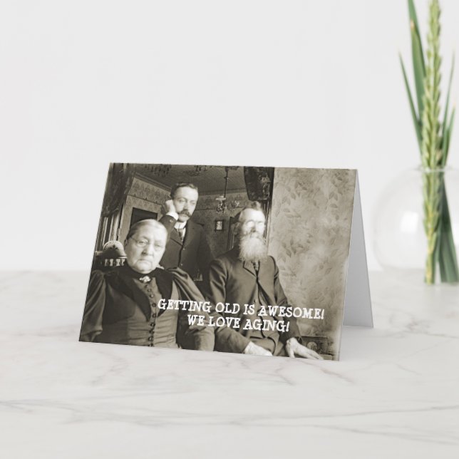 1890'S VINTAGE FUNNY PHOTO PATHETICALLY SAD OLD CARD (Front)