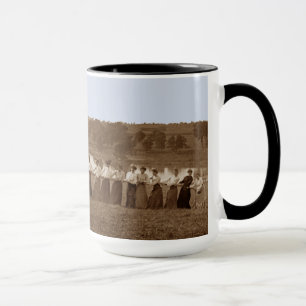 1890's  Women Tug of War Tug-O-War sepia  Elgin IL Mug