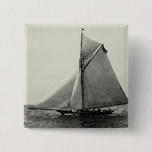 1891 American Yacht at Sea 2 Inch Square Button