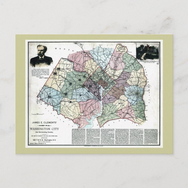 1891 Carte de Washington City et du pays environna (Devant)