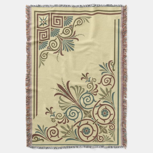 1892 Chromo Lithographic Pattern Throw Blanket (Front Vertical)