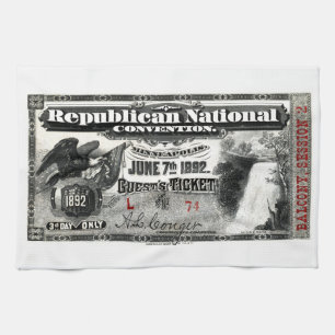 1892 Republican Convention Ticket Kitchen Towel