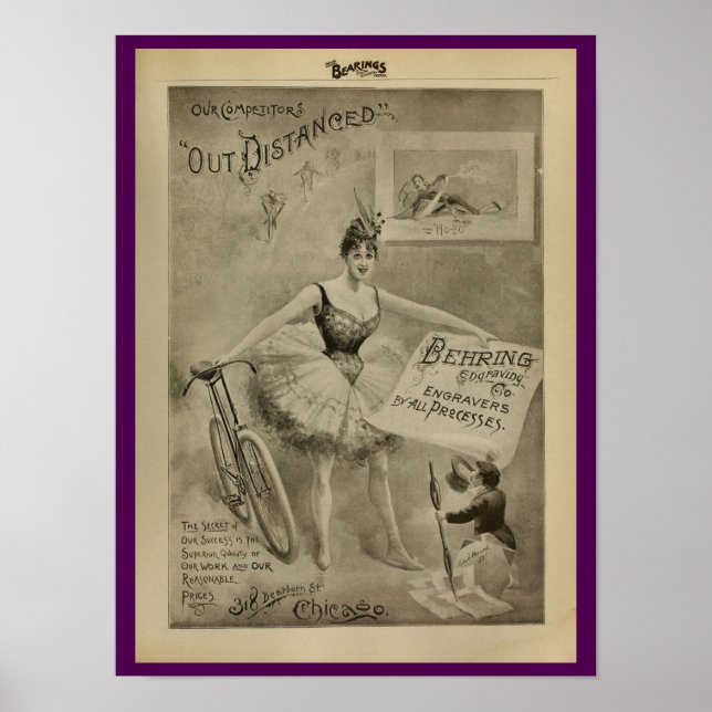 1893 Vintage Bicycle Magazine Ad Art Poster (Front)