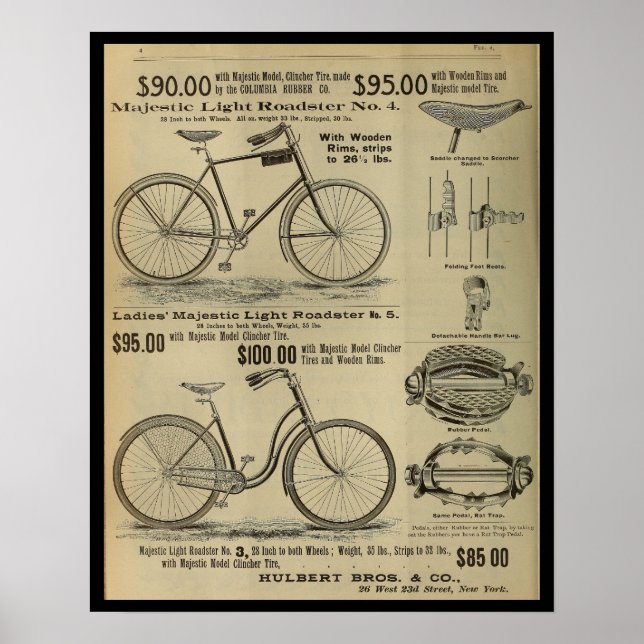 1893 Vintage Bicycle Magazine Ad Art Poster (Front)