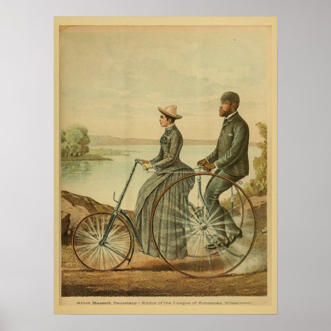 1893 Vintage Bicycle Velocipede Ad Art Print (Front)