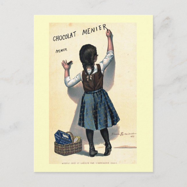 1893 Vintage French Chocolate Ad Poster Postcard (Front)