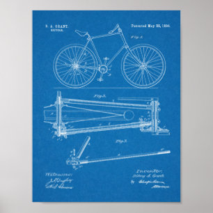 1894 Chainless Bicycle Design Patent Art Print