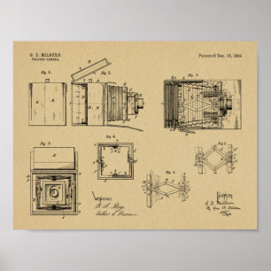 1894 Folding Camera Patent Art Drawing Print