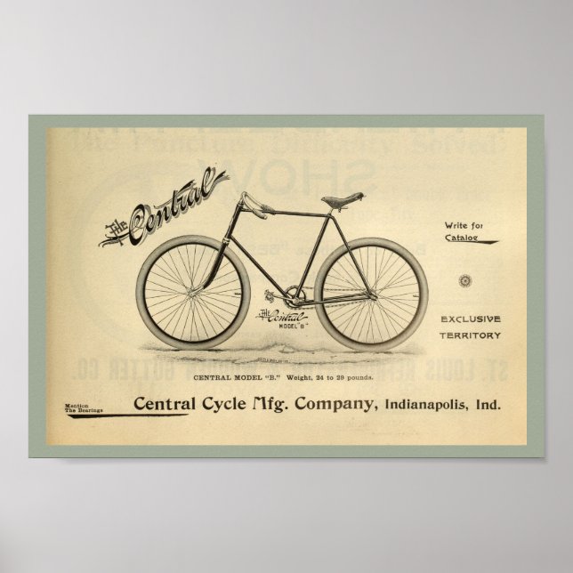 1894 Poster d'art sur les vélos et les vélos du cy (Devant)