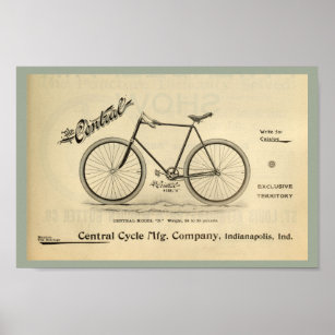 1894 The Central Cycle Bicycle Ad Art Poster