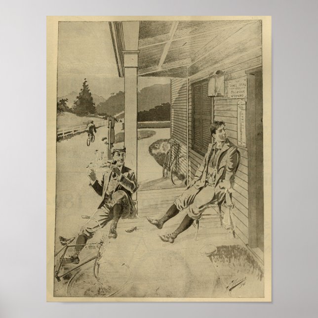 1894 Vintage Gentleman Bicycle Ad Art Print (Front)