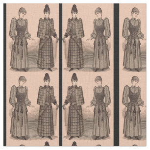 1895 Delineator print ladies coat and dress print Fabric
