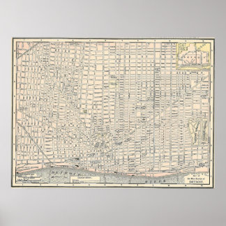 1895 Map of Detroit Poster