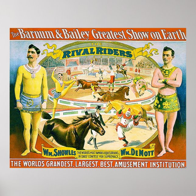 1895 ~ Vintage Circus Poster. Poster (Front)