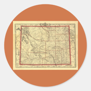 1895 Wyoming Map Classic Round Sticker