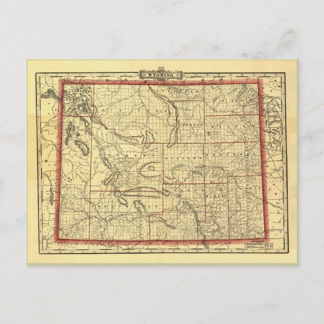 1895 Wyoming Map Postcard (Front)