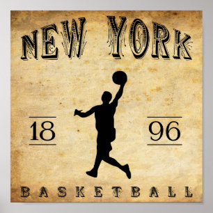1896 New York City New York Basketball Poster