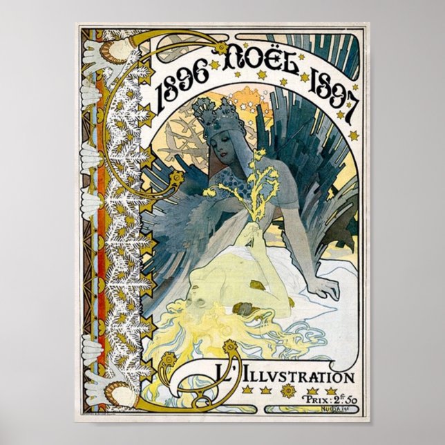 1896 NOEL 1897 Alphonse Maria Mucha Poster (Front)