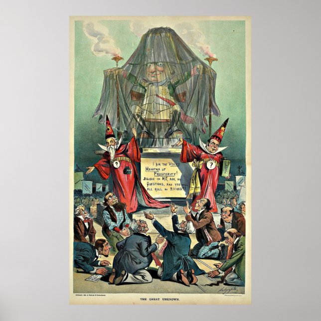 1896 Punch cartoon 'The Great Unknown' Poster (Front)