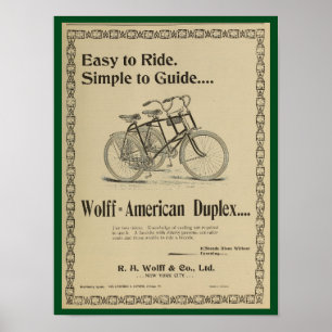 1896 Vintage Bicycle Magazine Ad Art Poster
