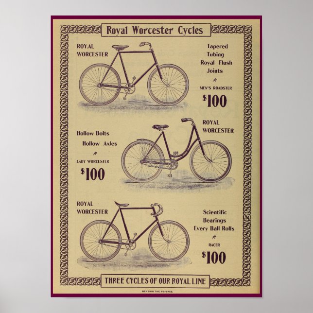 1896 Vintage Bicycle Magazine Ad Art Poster (Front)