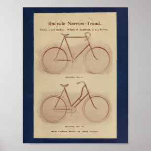 1896 Vintage Racycle Bicycle Ad Art Print