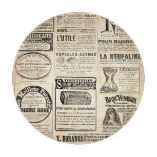 1897 French Newspaper Advertisement Cutting Board