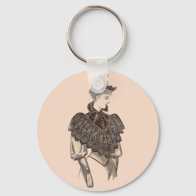 1897 Victorian woman Keychain (Front)
