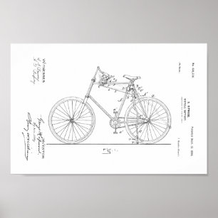 1898 Vintage Bicycle Patent Art Print