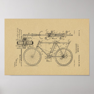1898 Vintage Chainless Bicycle Patent Art Print