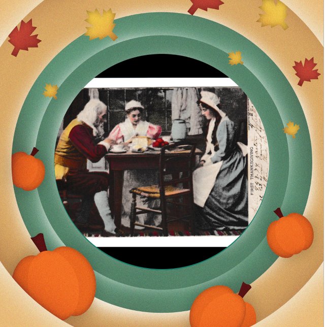 1898 Vintage First Thanksgiving Dinner Postcard (Creator Uploaded)