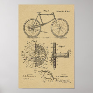 1899 Lever Propelled Bicycle Patent Art Print