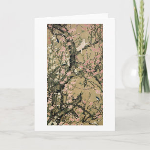 18.桃花小禽図, 若冲 Peach Blossoms & Small Birds, Jakuchū Card