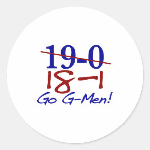 18 1 Go G Men  Classic Round Sticker