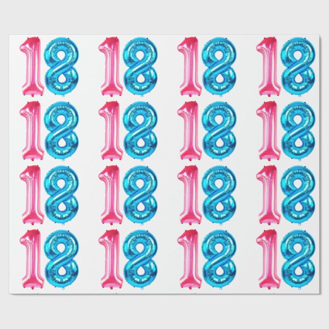 18 Balloons Wrapping Paper (Flat)