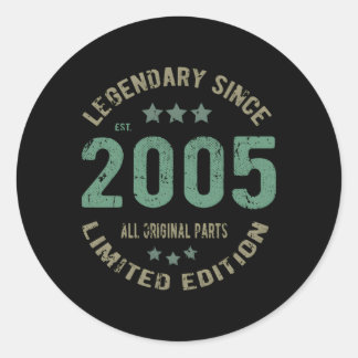 18 Bday Legend Since 2005 18Th Classic Round Sticker