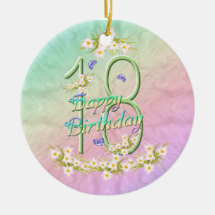 18 Birthday Rainbow T-Shirt Ornament