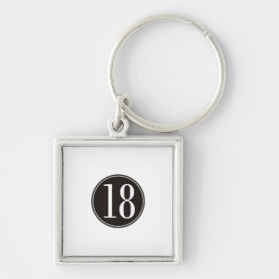 #18 Black Circle (front) Keychain