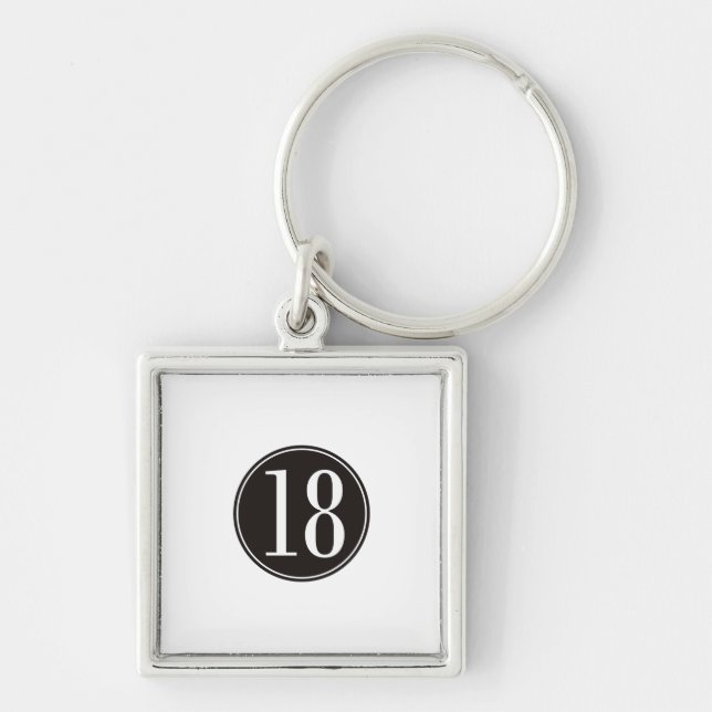 #18 Black Circle (front) Keychain (Front)