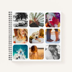 18 Carré Photo Collage White Hard Cover Journal