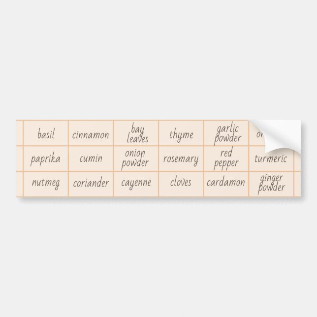 18 Customizable Kitchen Spice Sticker Labels (Front)
