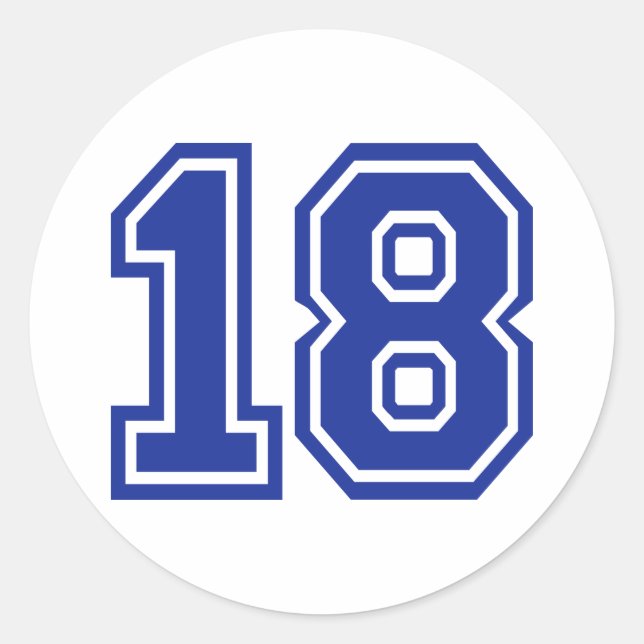 18 - Eighteen Classic Round Sticker (Front)