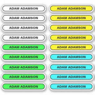 18 Full Name Slip Tags - School Student Stickers