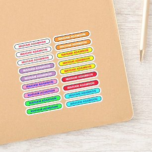 18 Full Name Tag Slips - School Student Stickers